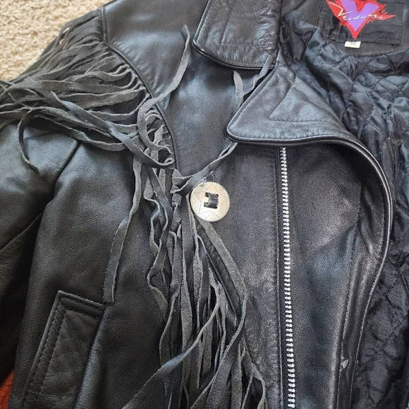 Vintage Verducci Black Leather Fringe Jacket - Picture 4 of 12